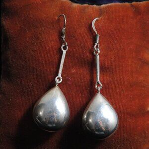 Vintage Sterling NF Teardrop Pendant Earrings